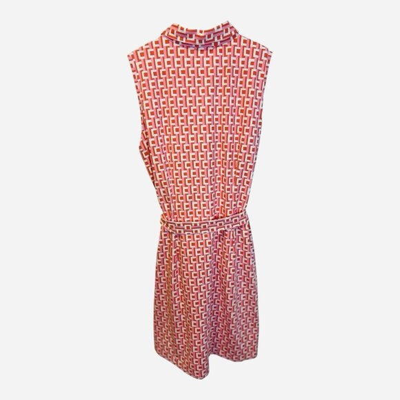 J. McLaughlin Dolly Catalina Cloth Dress Large Pink Salmon Sleeveless Coastal - Picture 2 of 8